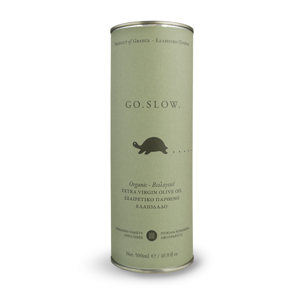 Ekstra jomfru græsk olivenolie - GO.SLOW. - 500 ml beholder