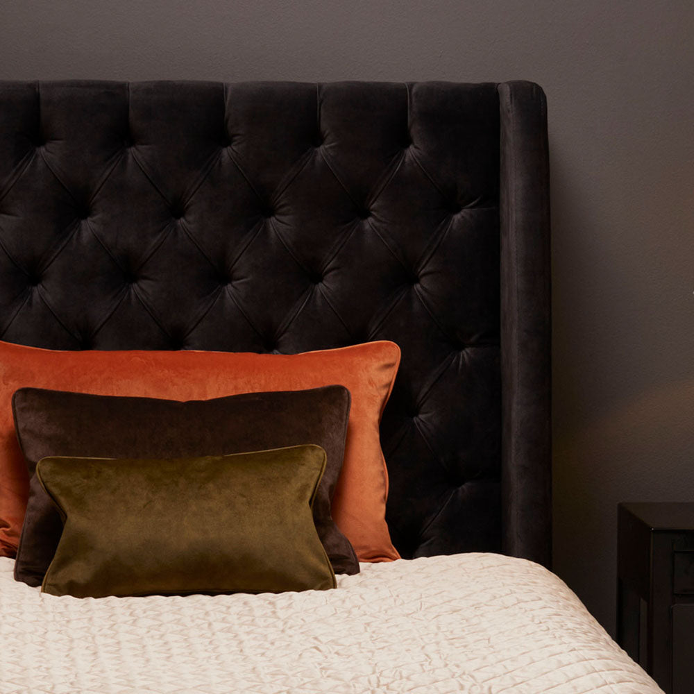 Velour sengegavle i 160, 180 og 210 cm - Moderne Eksklusivt Design - LIVINGOODIES