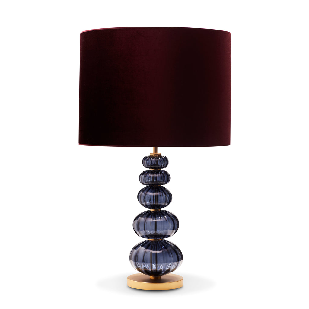 Bordlampe Murano High - Ocean med bred velour skærm - LIVINGOODIES