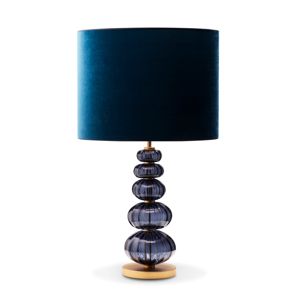 Bordlampe Murano High - Ocean med bred velour skærm - LIVINGOODIES