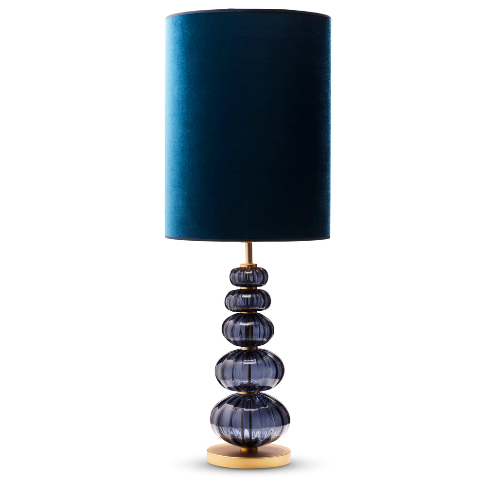 Bordlampe Murano High - Ocean med høj velour skærm - LIVINGOODIES