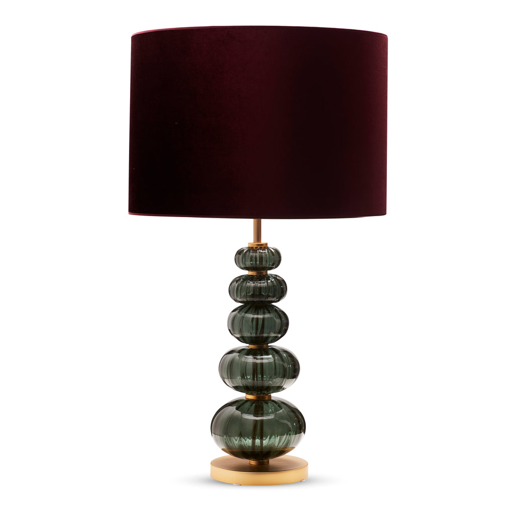 Bordlampe Murano High - Forest med bred velour skærm - LIVINGOODIES