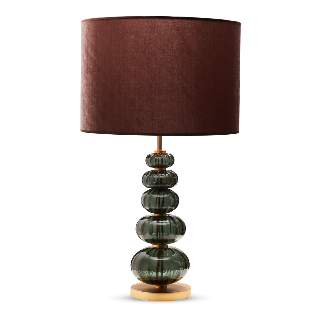 Bordlampe Murano High - Forest med bred velour skærm - LIVINGOODIES