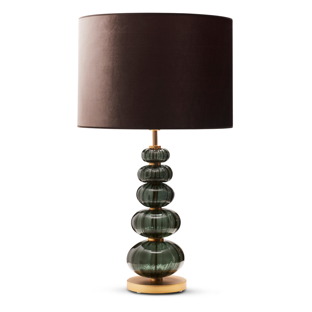 Bordlampe Murano High - Forest med bred velour skærm - LIVINGOODIES