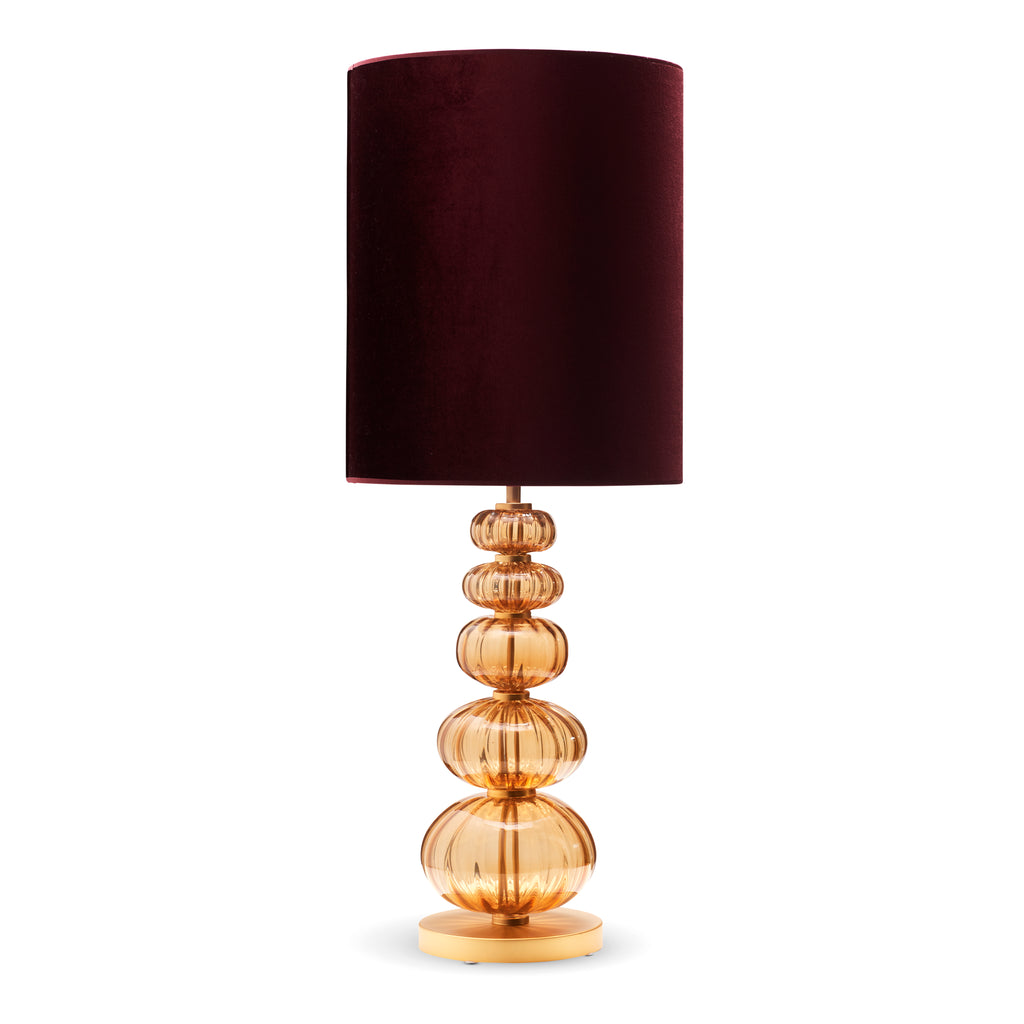 Bordlampe Murano High - Amber med høj velour skærm - LIVINGOODIES