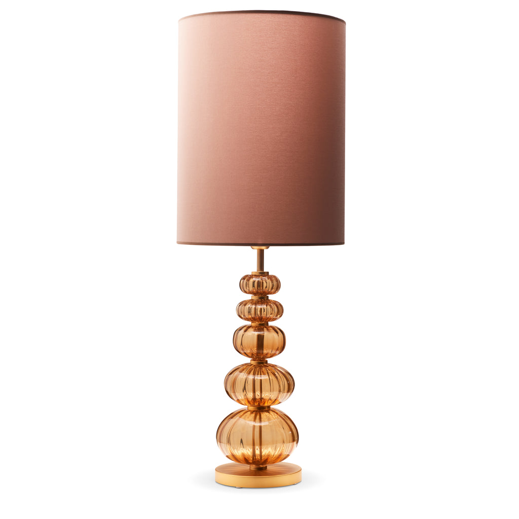 Bordlampe Murano High - Amber med høj velour skærm - LIVINGOODIES